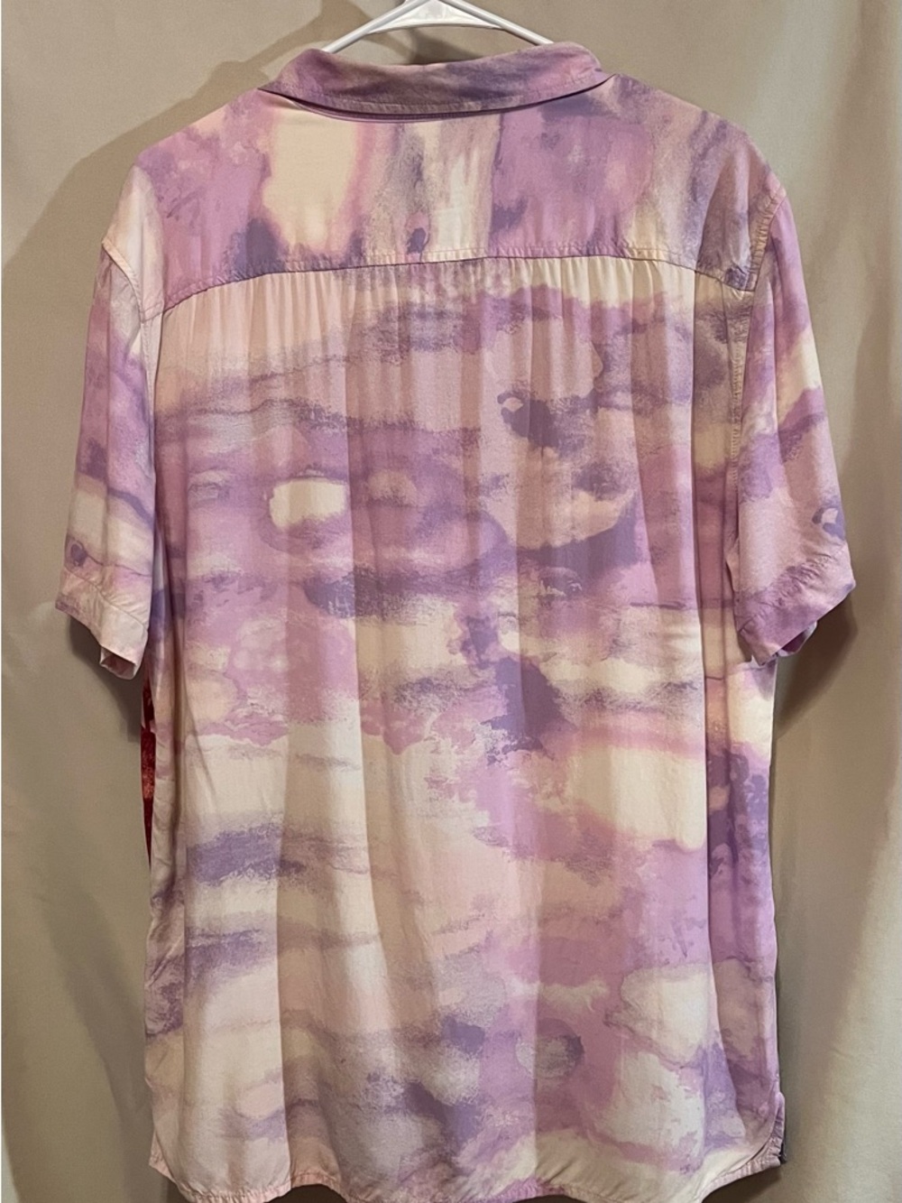 Goodfellow & Co Men's Sunset Palm Short-Sleeve Shirt - Pink/Yellow/Blue - Picture 5 of 9